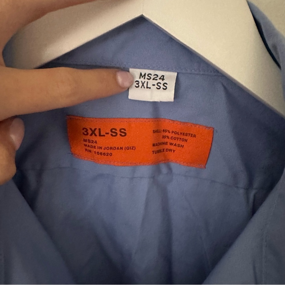 Men’s Blue Button Down Short Sleeve Shirt - Picture 5 of 8